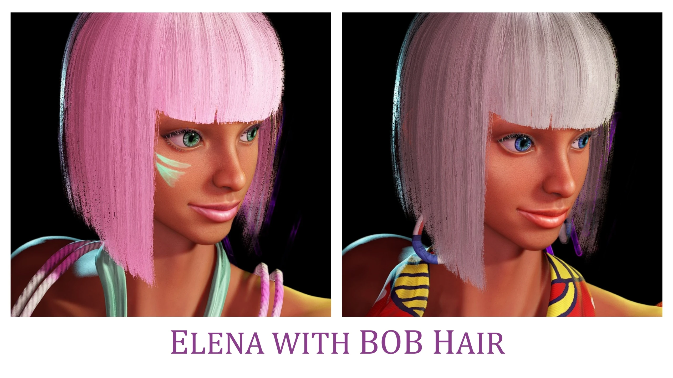 Elena with Bob Hair