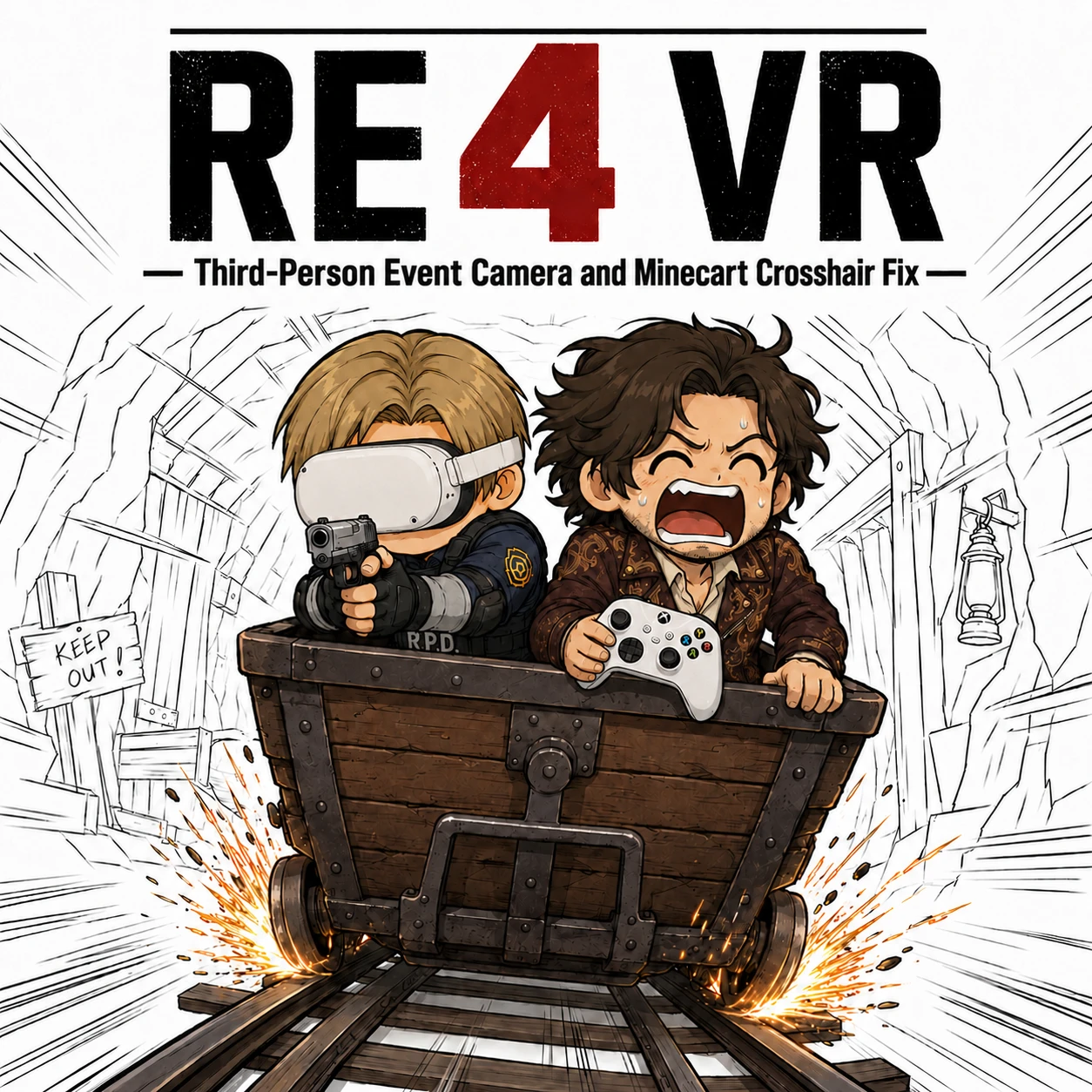 RE4 VR 第三人称事件视角与矿车准星修正