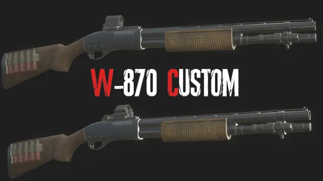 W-870 定制霰弹枪（含弹壳托架瞄准镜和激光瞄准器）