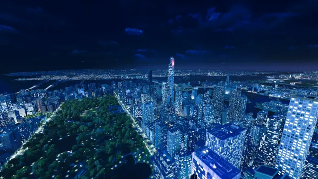 蓝色夜间氛围