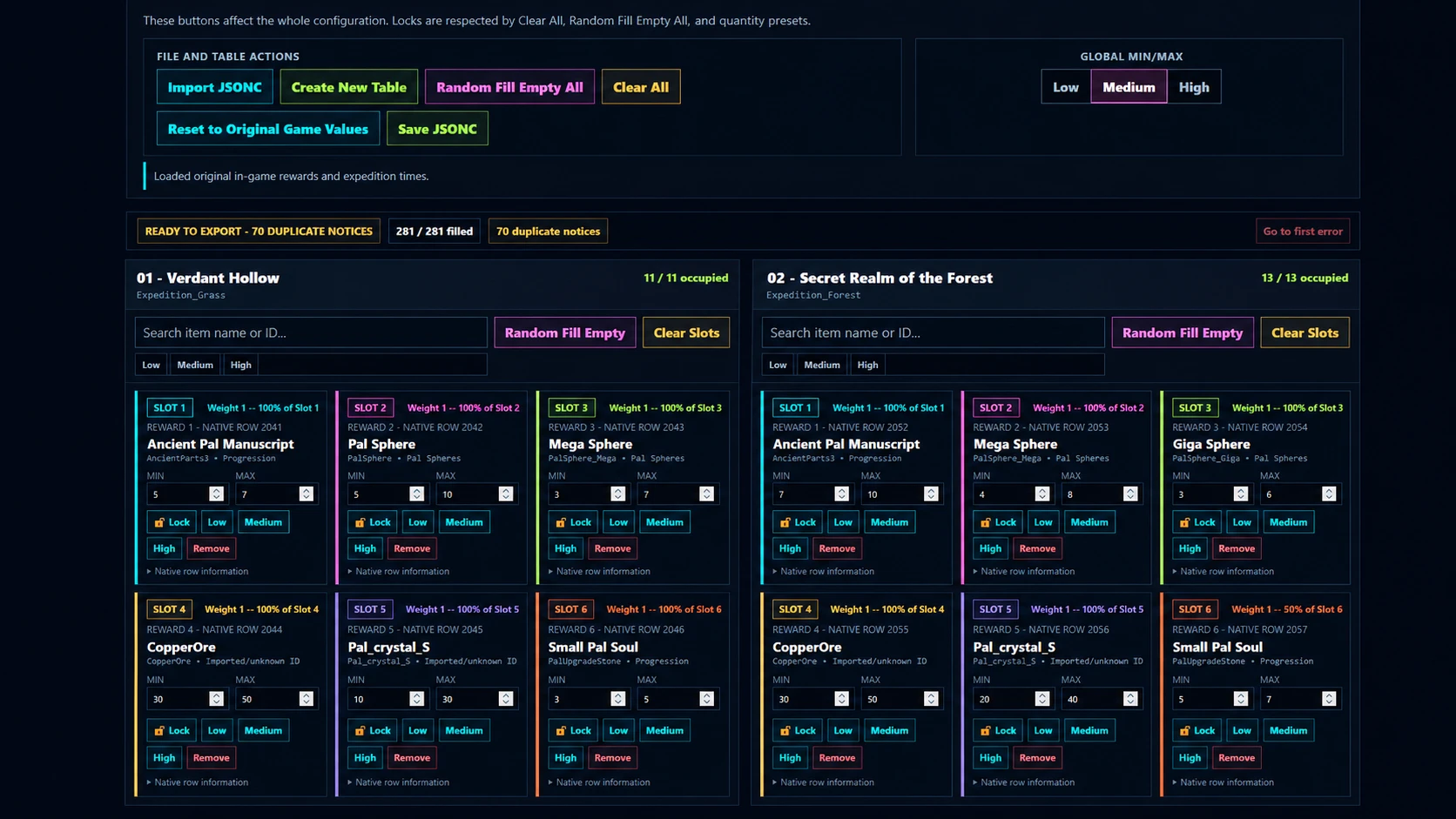 Palworld Expedition Configurator - Custom Expeditions