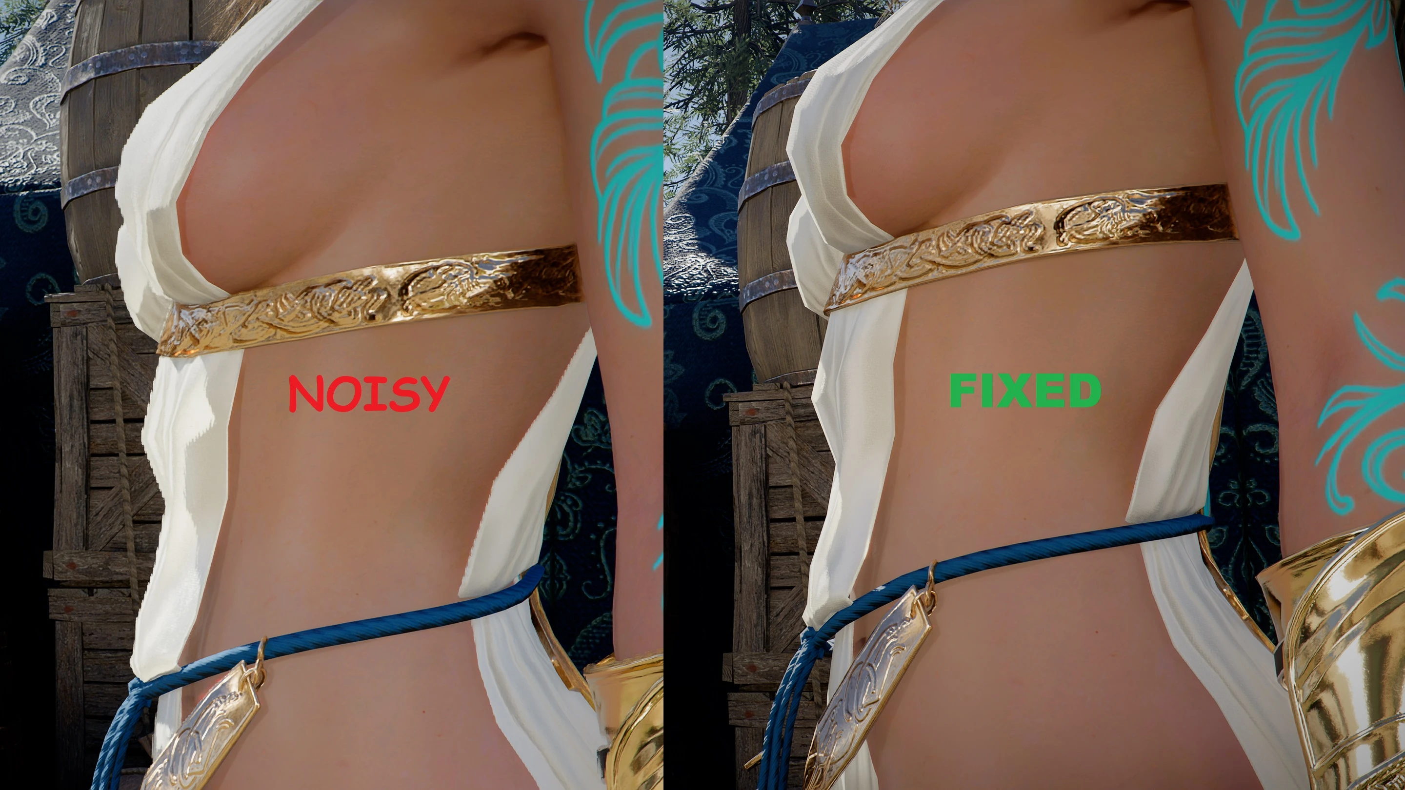DLSS Noisy Clothing Displacement Fix