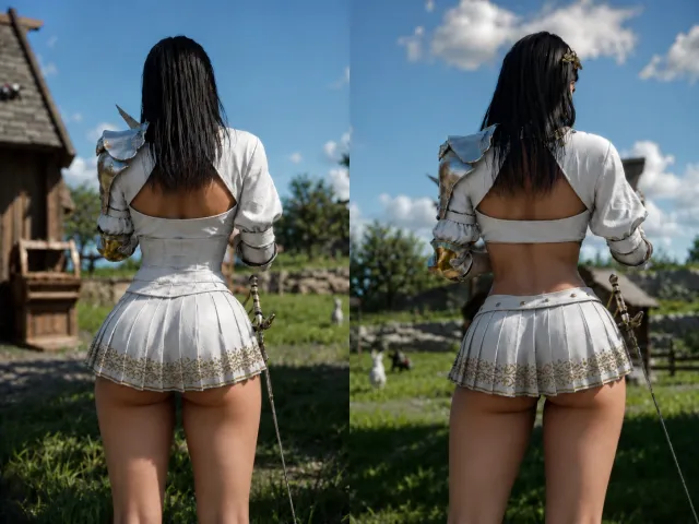 Elegant Carmine Armor - Clean Look and Crop Top