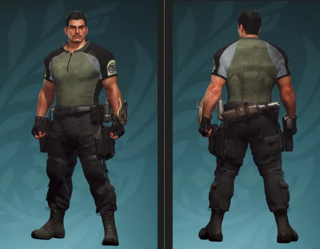 Chris Redfield's costume replacing for male hunter
