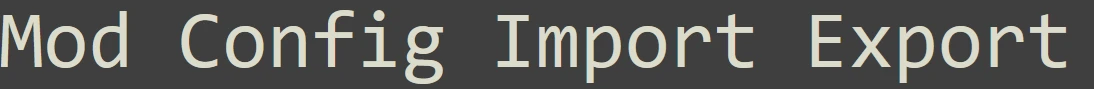 Mod Config Import Export
