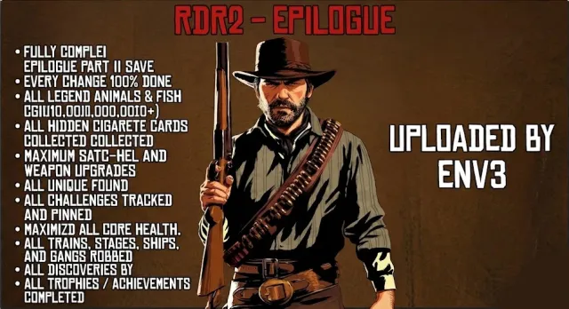 100 percent savefile RDR2 -by env3