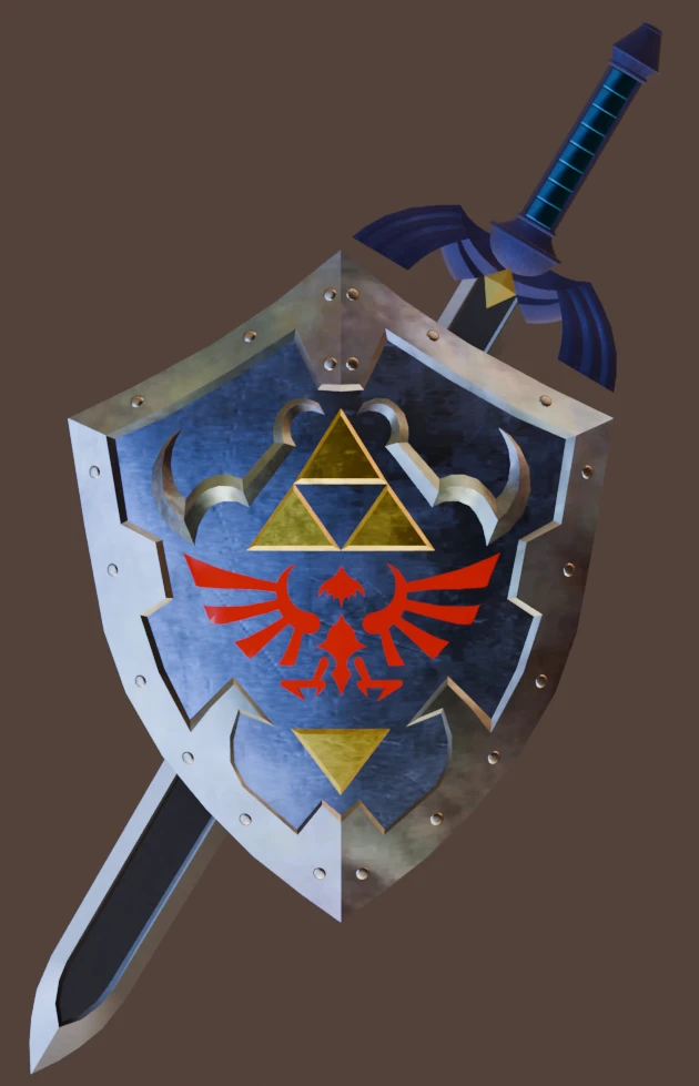 OoT Master Sword and Hylian Shield