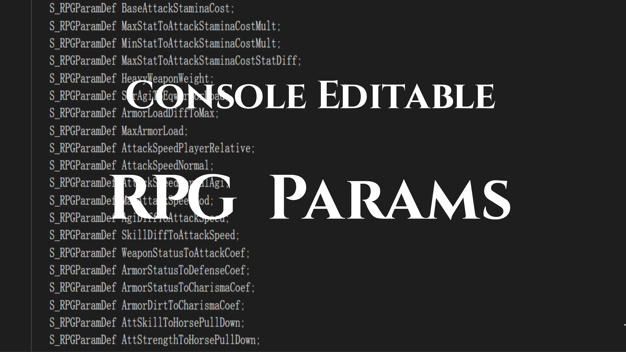 Console Editable RpgParams