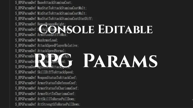 Console Editable RpgParams