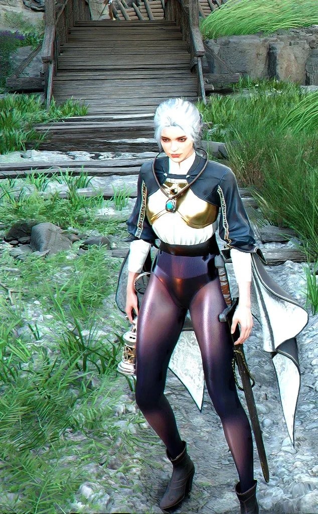 Wanderer of Faith Set with black sheer stockings
