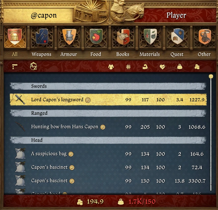 Master Inventory