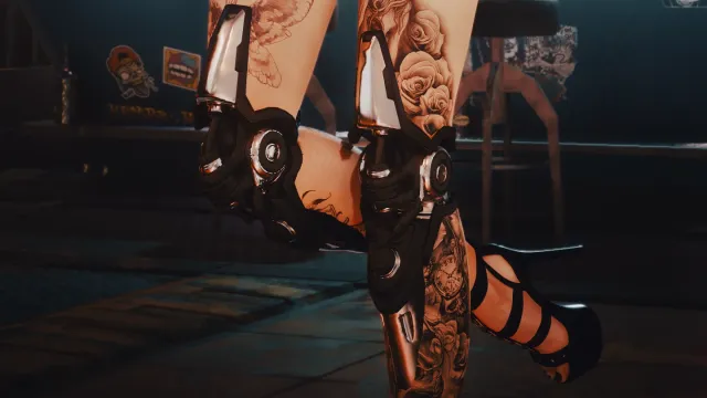 Valentino Cyber Knees 腿部mod(支持Masc和Fem V,兼容UV和VTK身体mod)