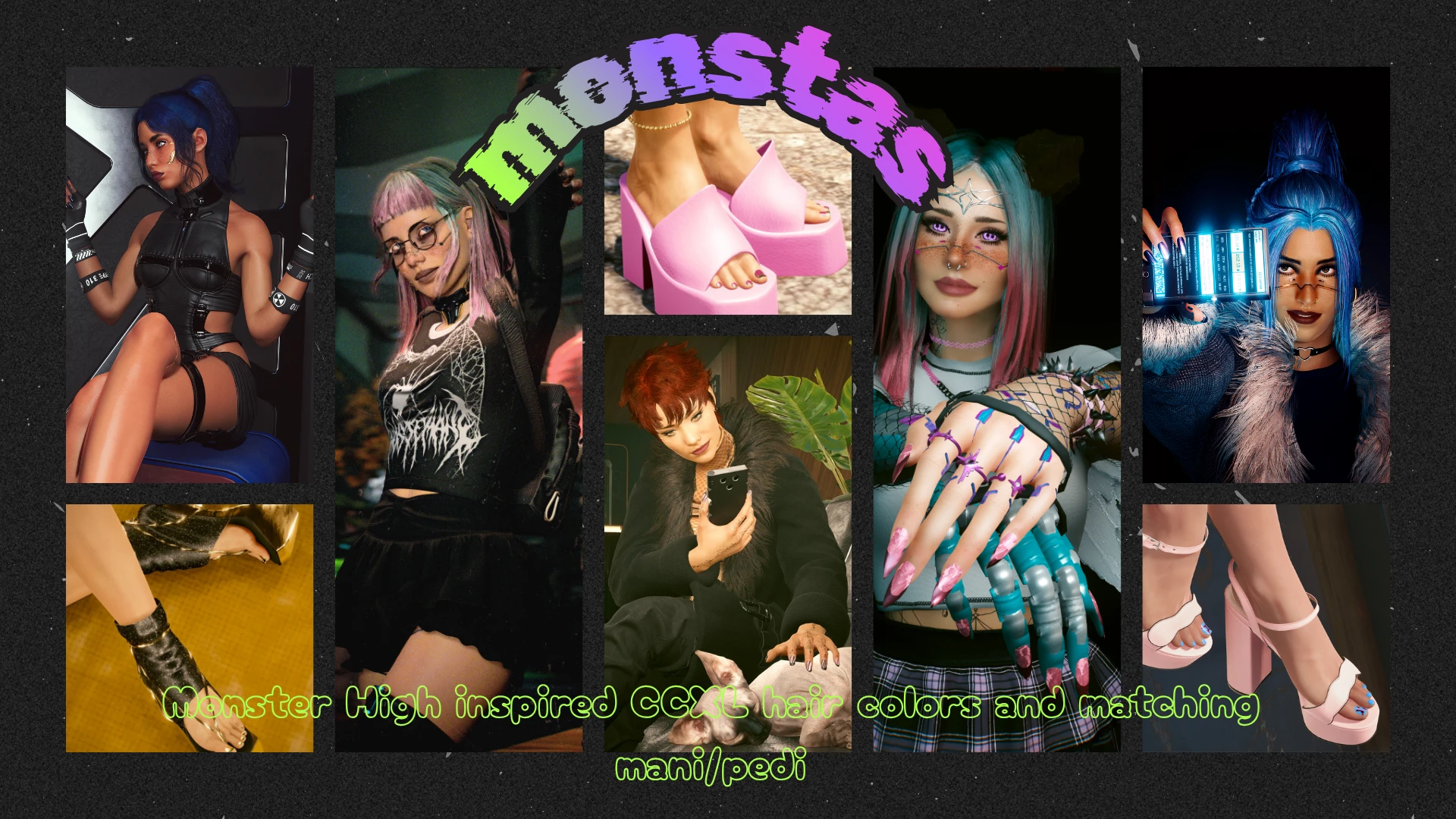 Monstas - 怪物高中风格的CCXL发色和AXL指甲