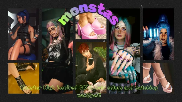 Monstas - 怪物高中风格的CCXL发色和AXL指甲