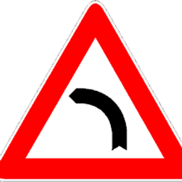 Sharp Left Curve Sign 包