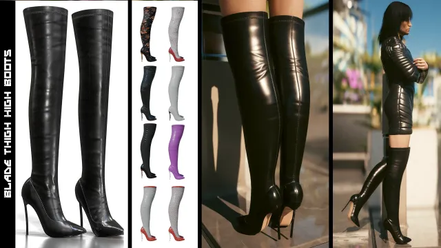 Blade Thigh High Boots - Both V - ArchiveXL