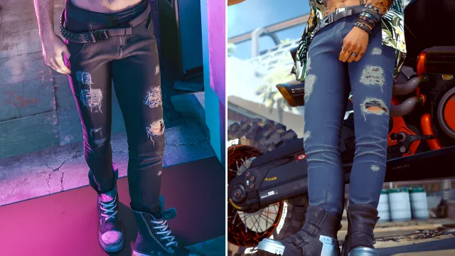 Ms.Flower - Ripped Jeans Pants for Masc V
