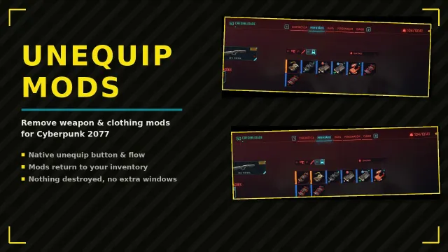 UnequipMods - Remove Weapon and Clothing Mods