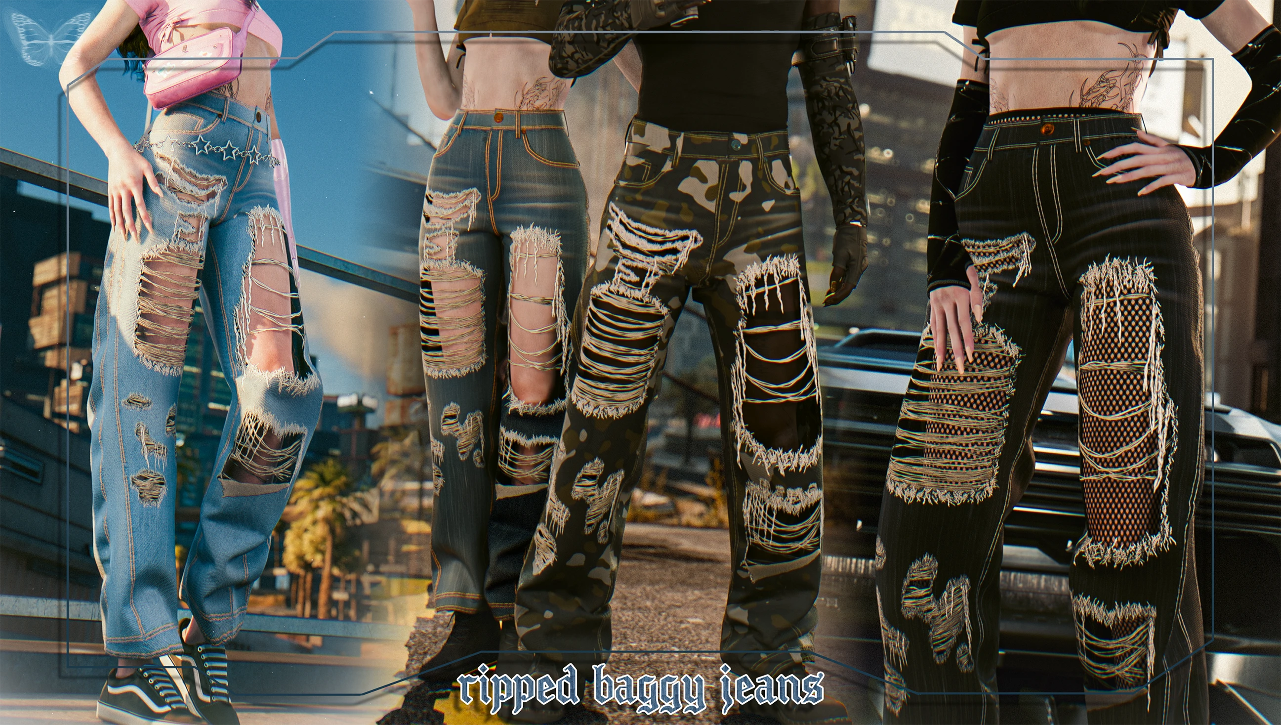 Axellysse - Ripped Baggy Jeans