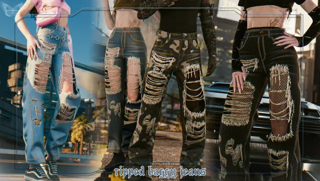 Axellysse - Ripped Baggy Jeans