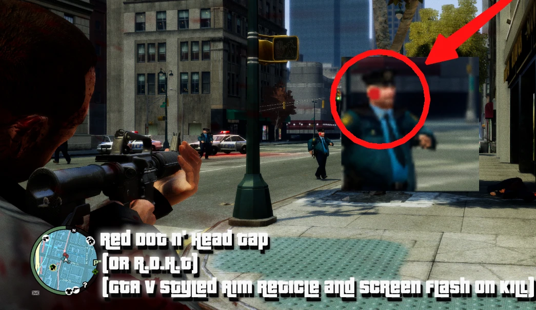 Red Dot n' Head Tap (or R.D.H.T) (GTA V Styled Aim Reticle and Screen Flash On Kill)