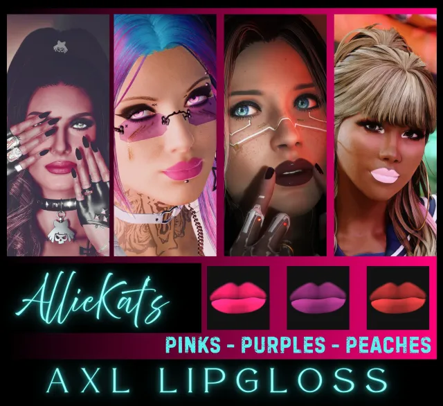 Alliekat's AXL 唇彩 - 粉色 紫色 蜜桃色