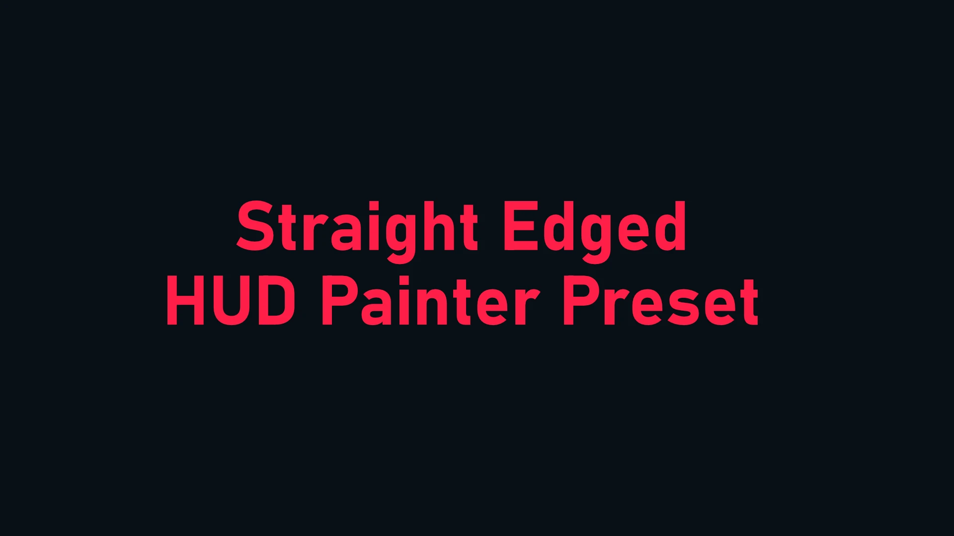 直刃 HUD 画家预设