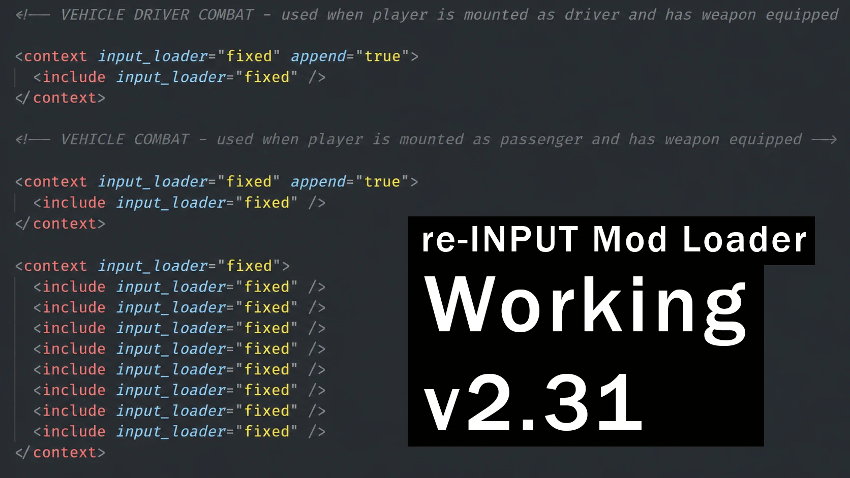 re INPUT Mod Loader - v2.31