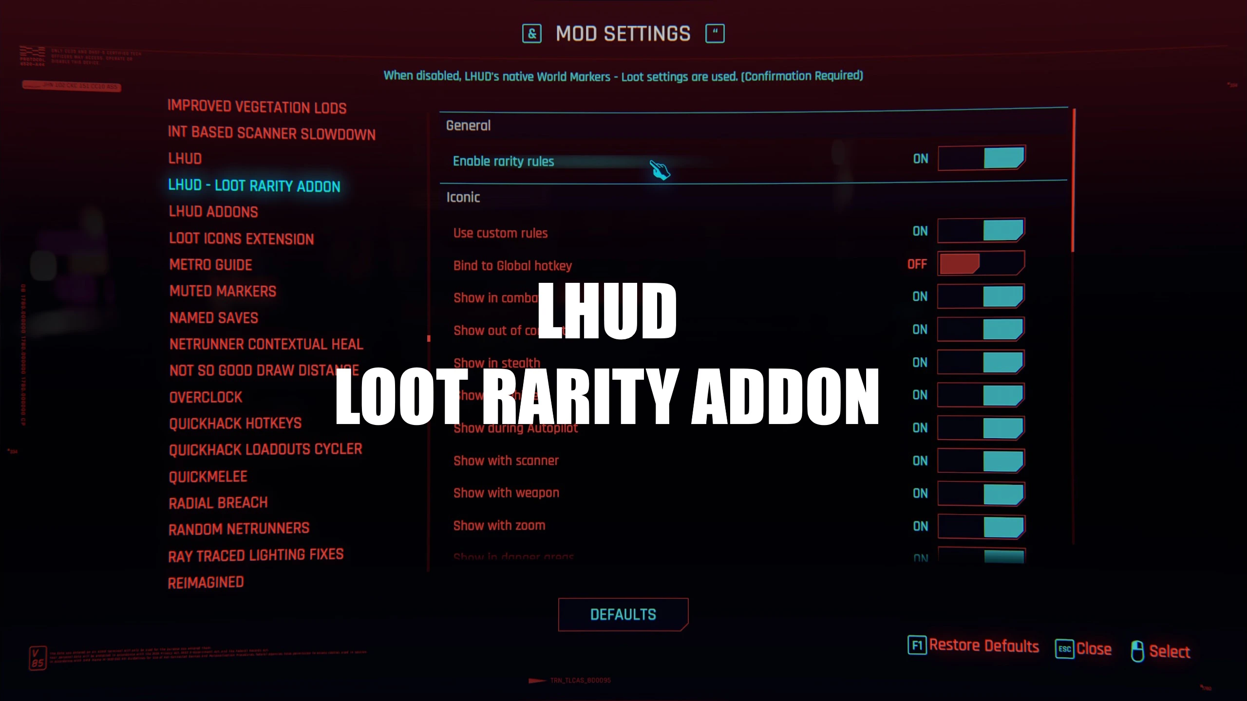 LHUD - 战利品稀有度附加组件