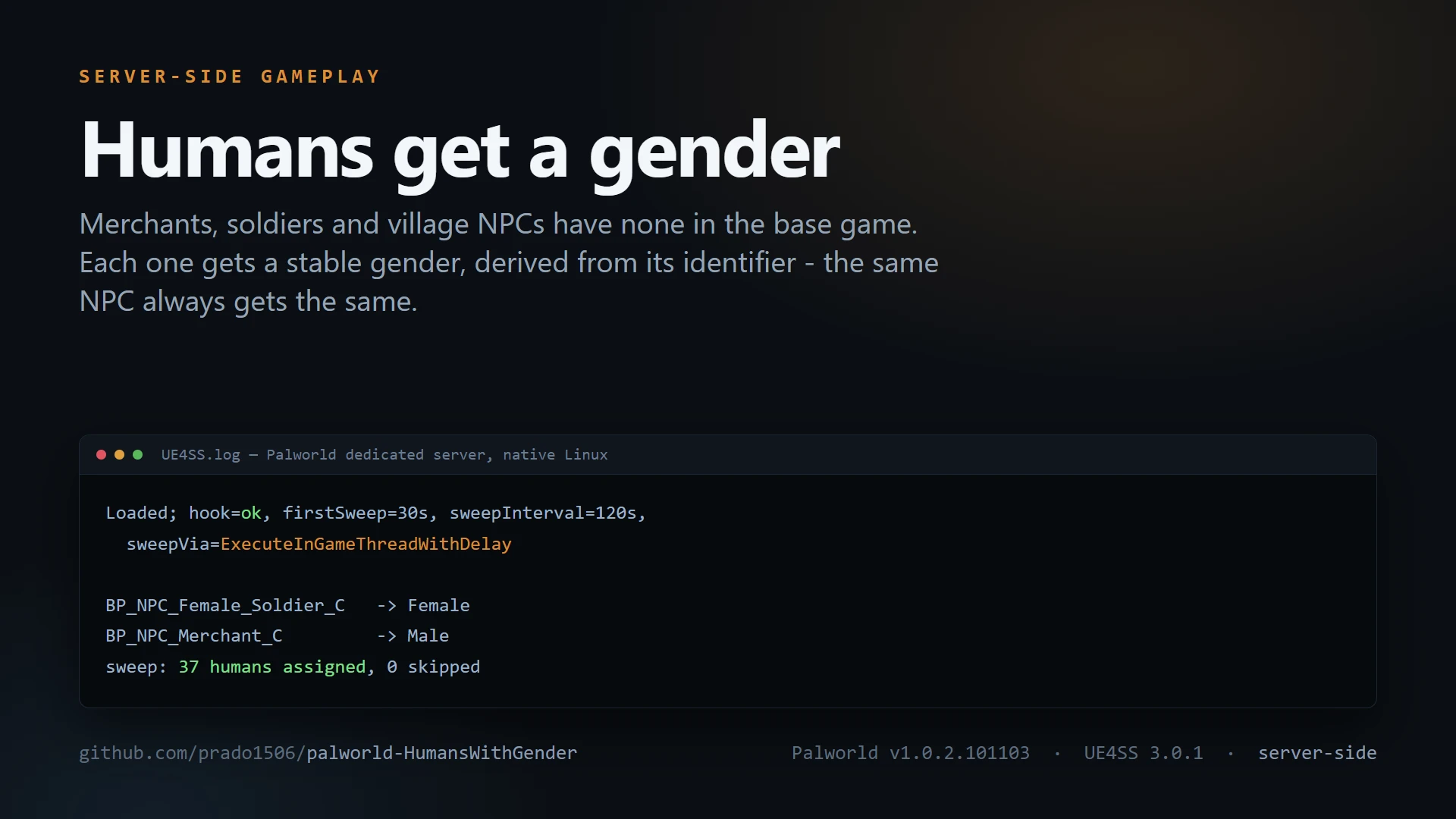 HumansWithGender - 服务器端人类性别