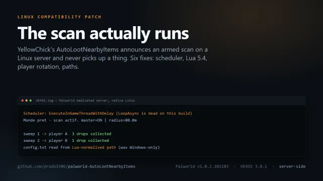 AutoLootNearbyItems - Linux 专用服务器补丁