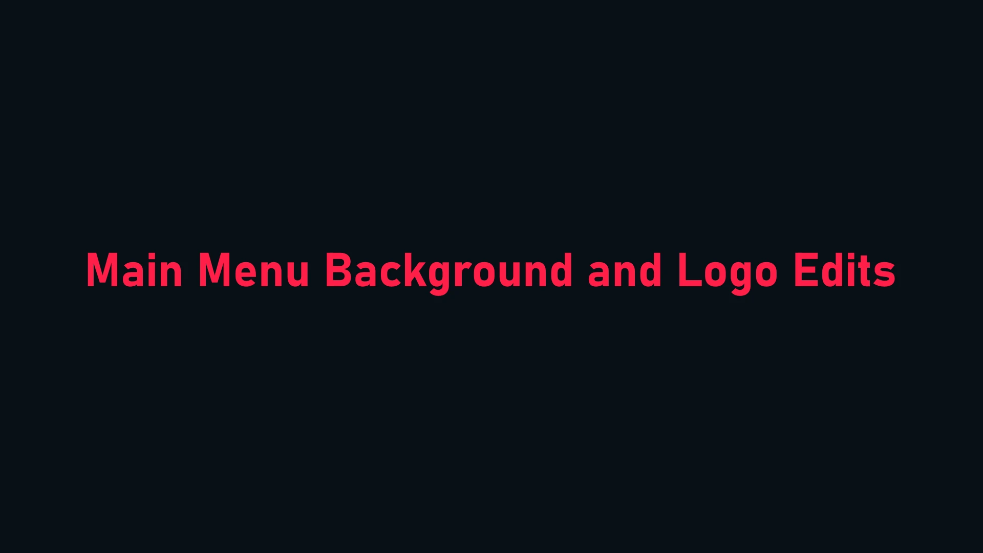 主菜单背景与Logo修改