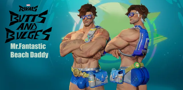 Butts and Bulges with physics - Mr.Fantastic Beach Daddy