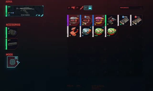 Unequip Weapon Mods