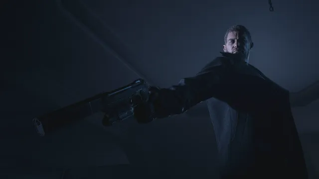 Chris with the Samurai Edge in a cutscene
