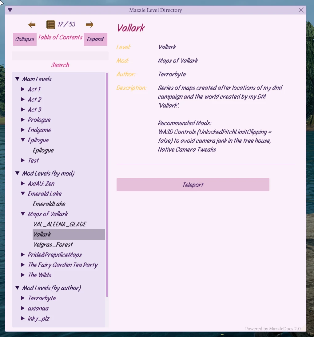 Mazzle's Level Directory