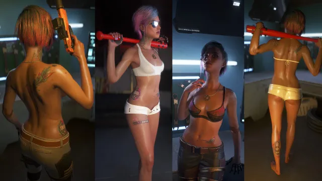 女性V的女性身体纹身 - 羽毛与条形码 (CCXL)