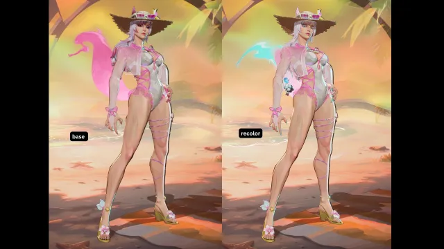 白狐夏日皮肤粉色重着色编辑