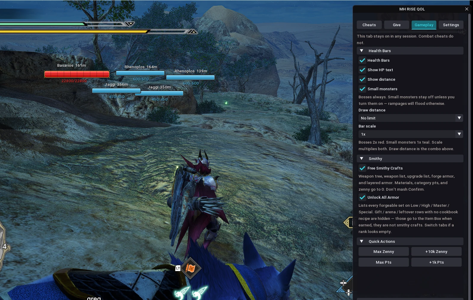 MH Rise QOL作弊码