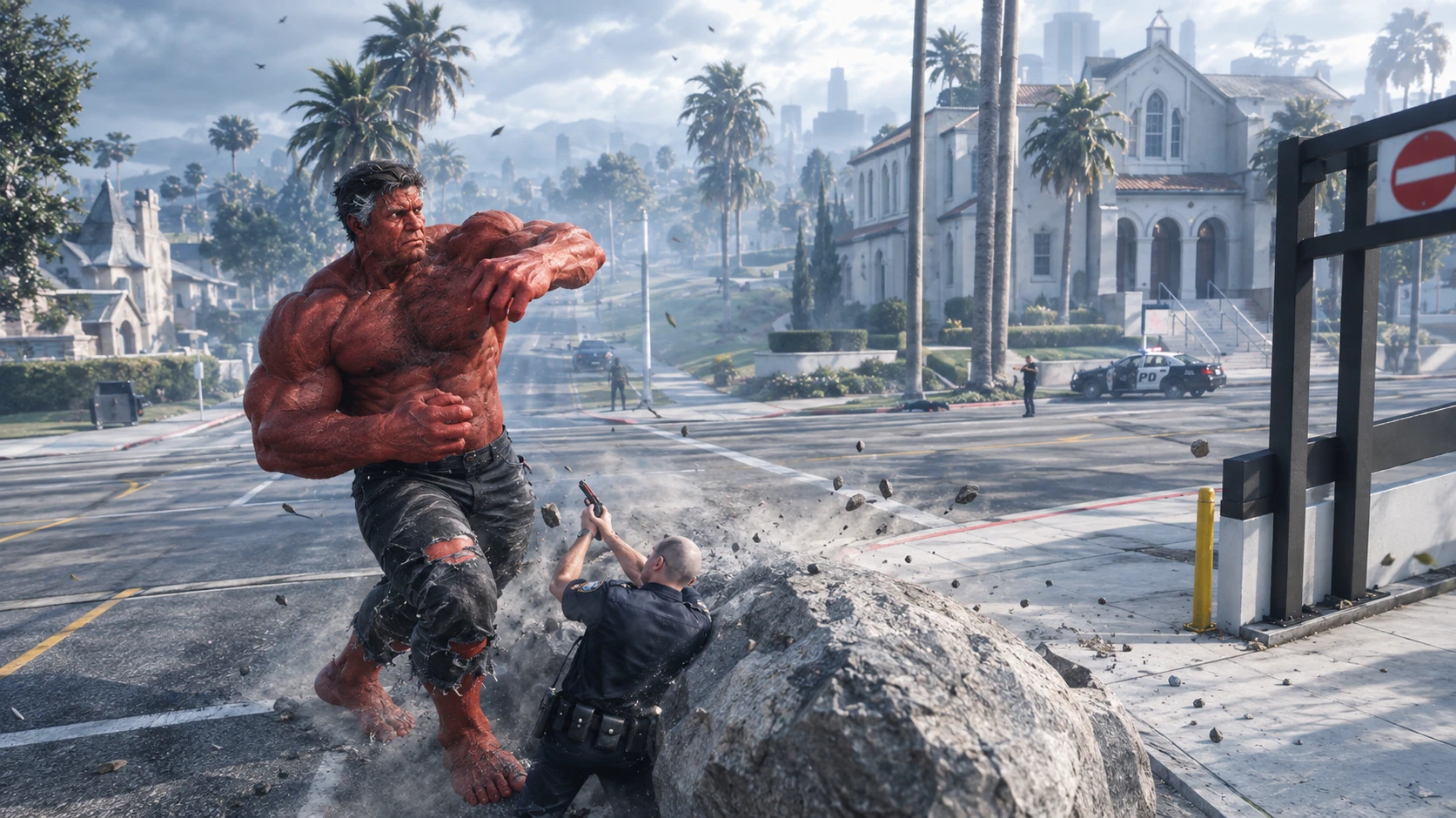 来自全新世界Mod的Red Hulk Gta 5