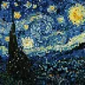 文森特·梵高 星月夜风格绘画 像素艺术