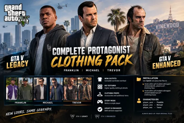 GTA V 传承版完整主角服装包