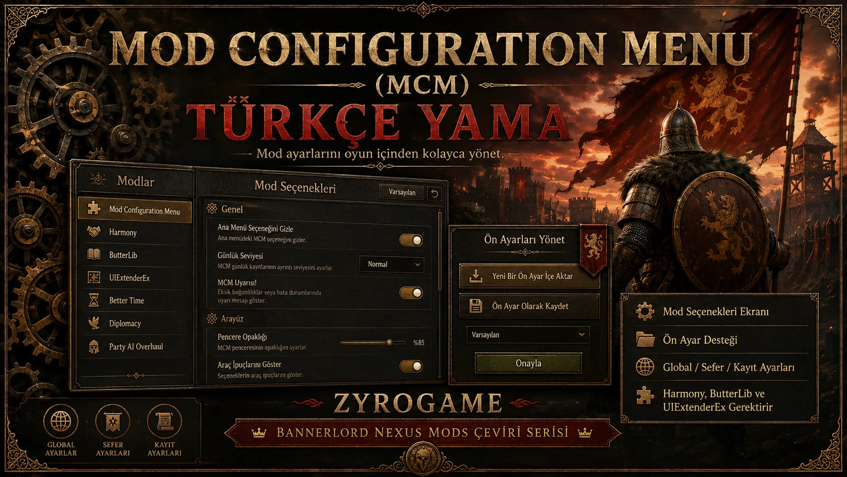 (v5.12.0) 2026 Mod 配置菜单 (MCM) - 土耳其语翻译
