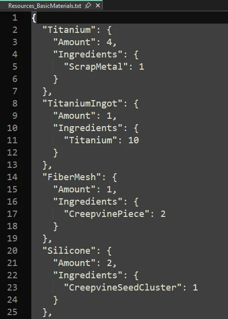 JsonRecipesOverride