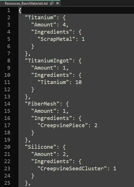 JsonRecipesOverride