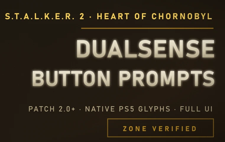 PS5 DualSense 按钮提示,适用于 Stalker 2.0 Plus