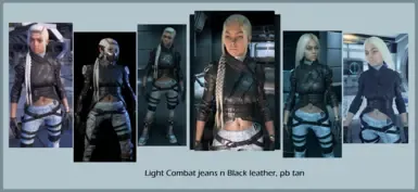 轻型作战牛仔裤 黑色皮革 - TRENDSETTER RYDER pb 服装重新贴图