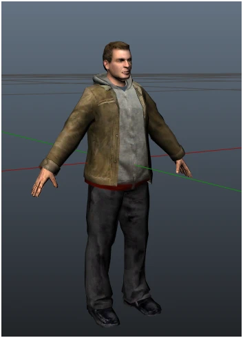 重新纹理出租车驾驶皮肤角色制作 (IA和AI)