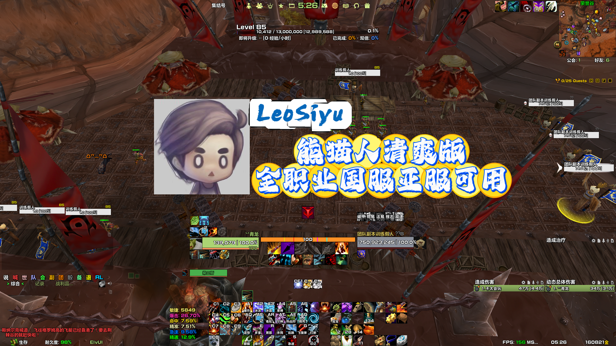 【LeoSiyu】熊猫人清爽版。全职业国服亚服可用。详情看更新描述。有不懂的某音问我就行。
