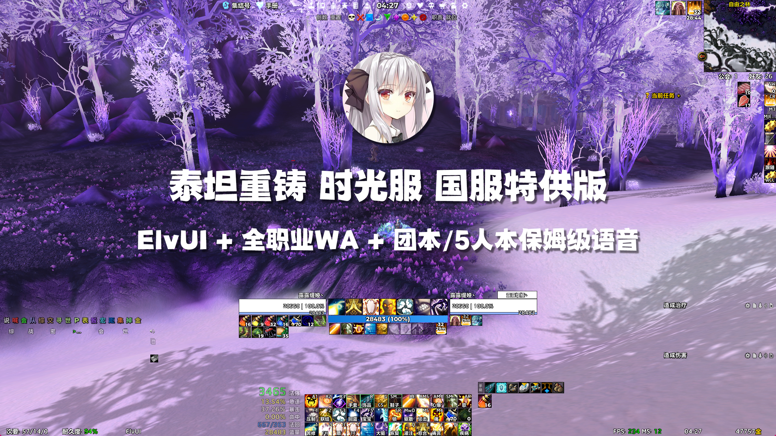 【露露】ElvUI配置 完整版 全职业WA 自录语音 泰坦重铸 时光服 拍卖修复 12.24.2